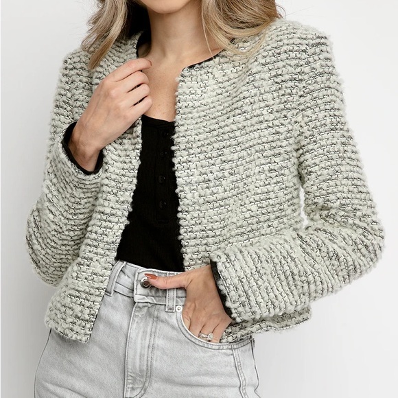 Women's Tweed Jacket - White and Black - Picture 5 of 5